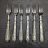 1868 British antique silver plate cutlery set 6x2 in mahogany case